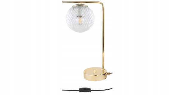 Tischleuchte Retro Metall Glas Metall Gold E27 38 cm