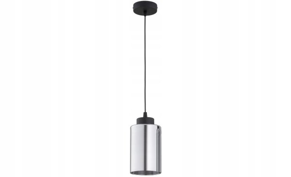 Pendelleuchte Schwarz Silber Metall E27 B:10 cm Modern
