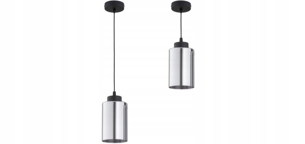 Pendelleuchte Schwarz Silber Metall E27 B:10 cm Modern