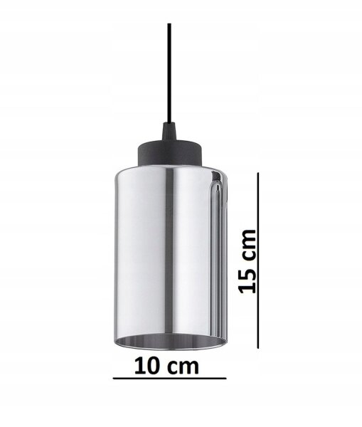 Pendelleuchte Schwarz Silber Metall E27 B:10 cm Modern