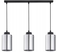 Hängelampe 3-flammig Schwarz Silber Metall E27 60 cm