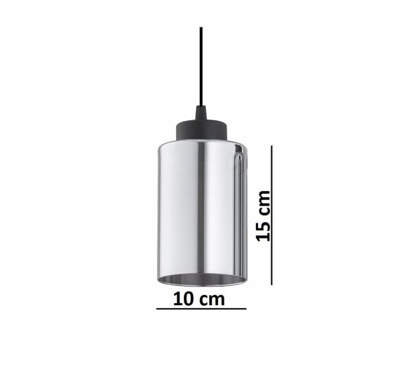Pendelleuchte 3-flammig Schwarz Silber E27 B:30 cm