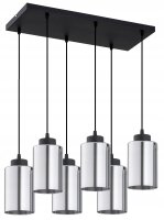 Pendelleuchte 6-flammig Silber E27 L:60 cm Modern