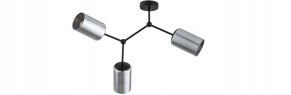 Deckenleuchte 3-flammig Silber E27 L:60 cm Modern