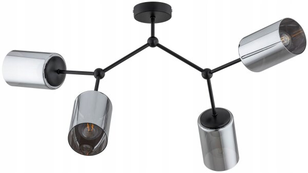 Deckenleuchte 4-flammig Silber E27 L:80 cm Modern