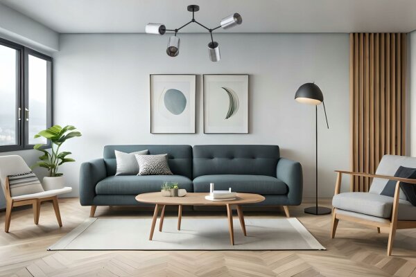 Deckenleuchte 4-flammig Silber E27 L:80 cm Modern