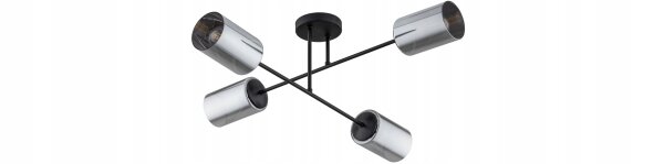 Deckenlampe 4-flammig Silber E27 B:80 cm Metall Modern