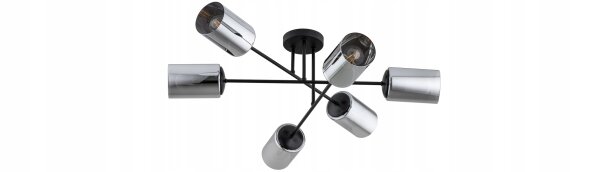Deckenleuchte 6-flammig Silber E27 B:80 cm Modern