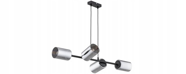 Pendelleuchte 4-flammig Silber E27 L:85 cm Modern