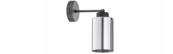 Wandleuchte mit Arm Schwarz Silber E27 T:15 cm Modern