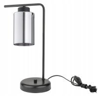 Tischleuchte Schwarz Silber E27 H:38 cm dekorativ