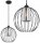 Pendelleuchte Schwarz Glas Metall Draht E27 B:30 cm