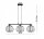 Pendelleuchte Glas Schwarz 3-flammig E27 L:70 cm Metall