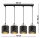 Pendelleuchte 4-flammig Schwarz Gold E27 L:70 cm Metall