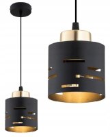 Pendelleuchte Metall Schwarz Gold E27 B:10 cm Modern