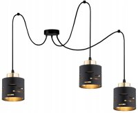 Pendelleuchte Spider XXL Schwarz Gold E27 160 cm Metall