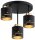 Deckenleuchte 3-flammig Schwarz Gold E27 B:30 cm Metall