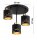 Deckenleuchte 3-flammig Schwarz Gold E27 B:30 cm Metall