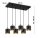 Pendelleuchte Metall Schwarz Gold E27 L:60 cm 6-flammig