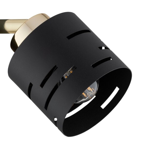 Deckenspot flexibel 4-flammig Schwarz Gold E27 L:30 cm
