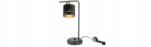 Tischlampe Schwarz Gold Metall E27 H:38 cm Modern edel