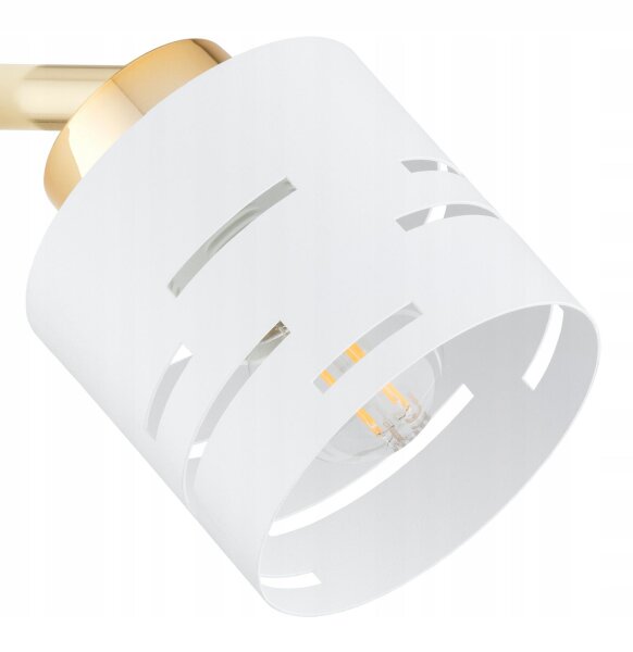 Deckenspot verstellbar Weiß Gold E27 L:60 cm Modern