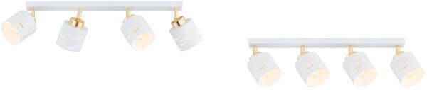 Deckenspot flexibel Weiß Gold Metall E27 L:60 cm Modern