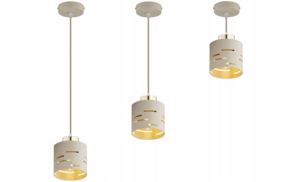 Pendelleuchte Beige Gold Metall E27 B:10 cm Modern