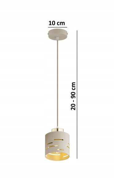 Pendelleuchte Beige Gold Metall E27 B:10 cm Modern