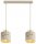 Pendelleuchte 2-flammig Beige Gold Metall E27 L:40 cm