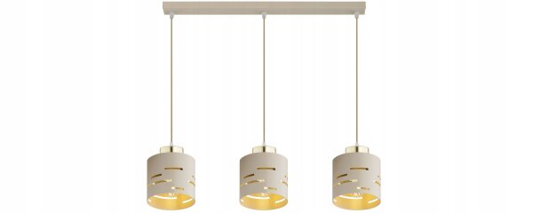 Pendelleuchte Metall Beige Gold 3-flammig E27 L:60 cm