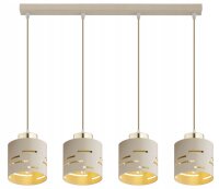 Pendelleuchte 4-flammig Metall Beige Gold E27 L:60 cm