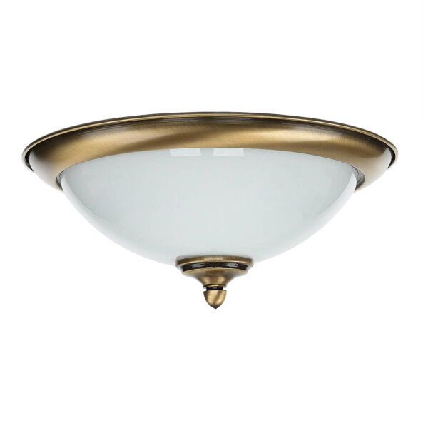 Deckenleuchte in Messing antik Weiß Glas KELSEY