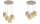 Pendelleuchte 4-flammig Metall Beige Gold E27 B:30 cm