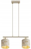 Pendelleuchte Metall Beige Gold 2-flammig E27 L:40 cm