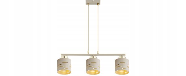 Pendelleuchte Beige Gold Metall E27 L:60 cm 3-flammig