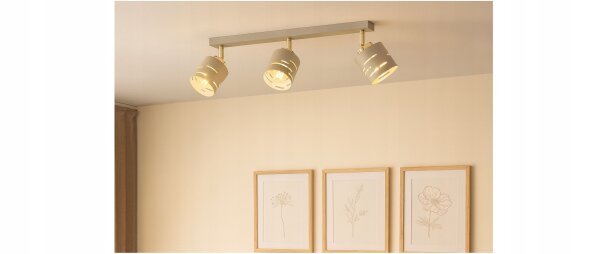 Deckenspot schwenkbar Beige Gold E27 L:60 cm Modern