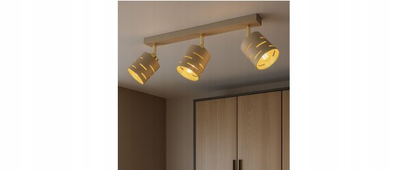 Deckenspot schwenkbar Beige Gold E27 L:60 cm Modern