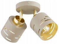 Deckenspot schwenkbar 2-flammig E27 L:32 cm Beige Gold