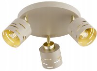Deckenspot verstellbar 3-flammig Beige Gold E27...
