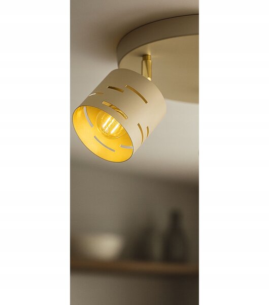 Deckenspot schwenkbar Beige Gold E27 B:30 cm dekorativ
