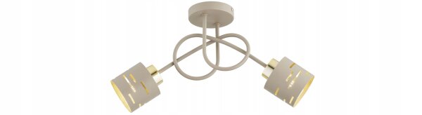 Deckenleuchte 2-flammig Beige Gold E27 L:30 cm Modern