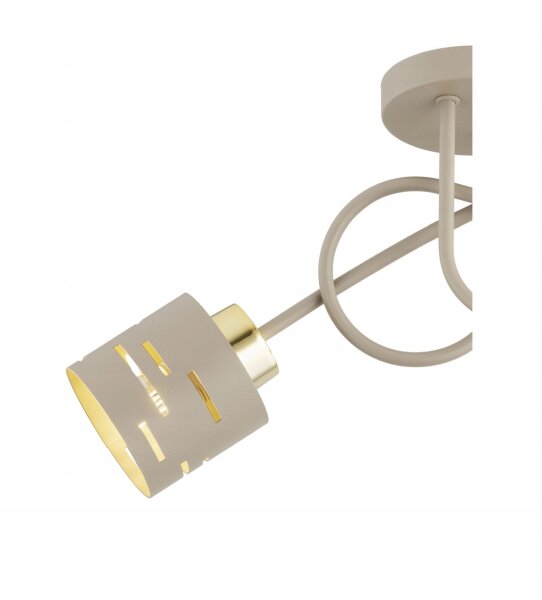 Deckenleuchte 3-flammig Beige Gold E27 L:45 cm Modern