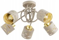 Deckenleuchte 5-flammig Beige Gold E27 L:50 cm Modern