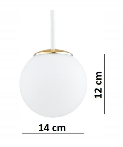 Pendelleuchte 3-flammig Glas Weiß Gold E27 L:60 cm