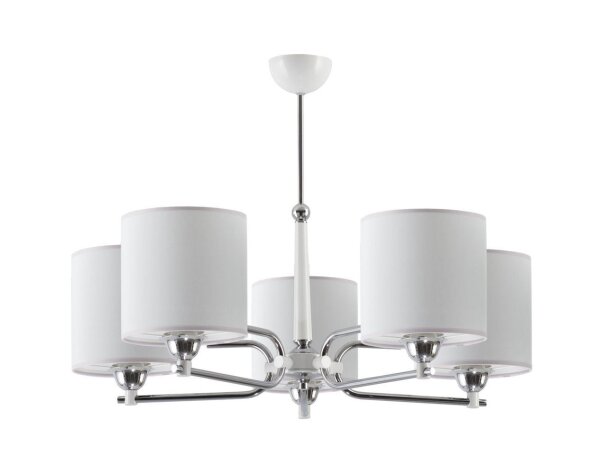 Deckenlampe Grau Chrom Weiß Ø72cm 5x E27 Esszimmer