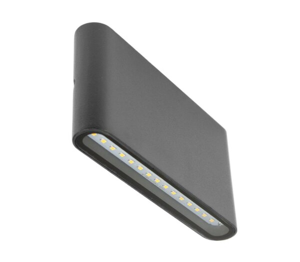 Up Down Wandleuchte Alu Anthrazit IP54 3000 K B:17,5 cm