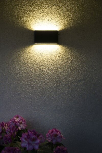 Up Down Wandleuchte Alu Anthrazit IP54 3000 K B:17,5 cm