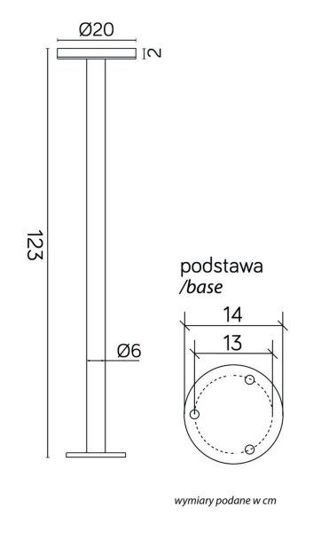 LED Wegeleuchte Aluminium 123 cm IP65 3000/4000/6000 K