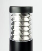 Pollerleuchte Edelstahl Schwarz E27 IP44 75 cm klein